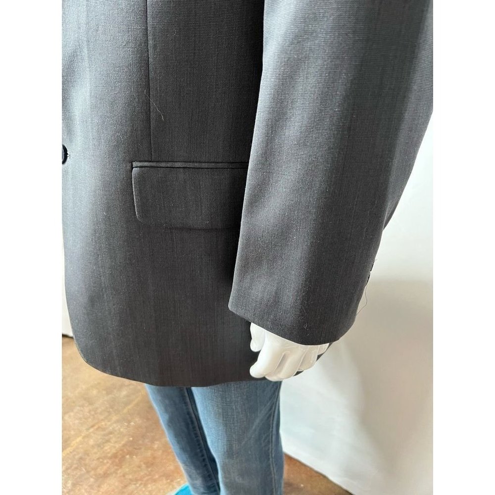 Albert Nipon Mens Suit Jacket Gray Wool Blend Poc… - image 7